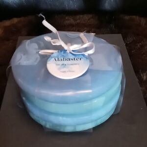 Alabaster Sea Blue And Green Coasters Set - NWT